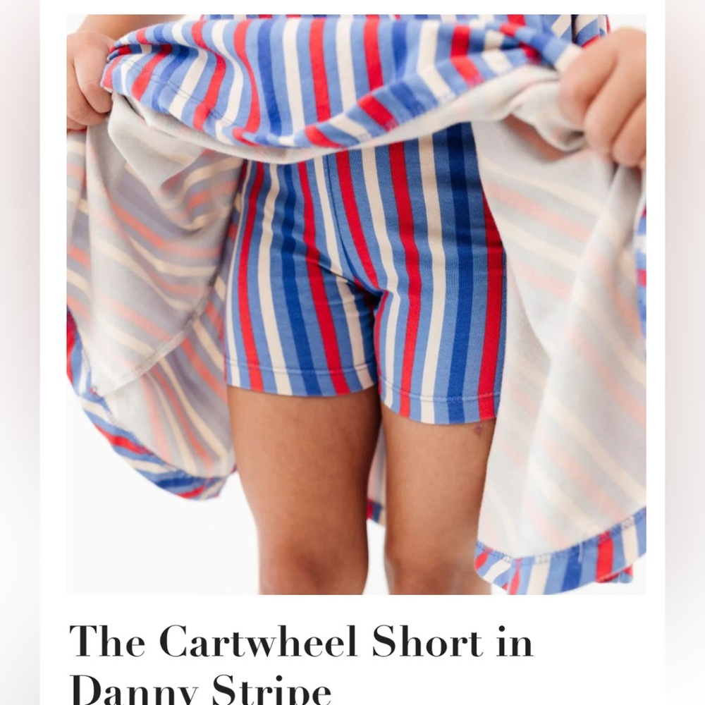 Alice + Ames Bow Tank Ballet Dress AND Cartwheel Short Blue White Red Stripes 4T - Picture 5 of 6